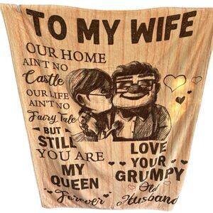 “Disney Up Couple” Wife Gift Blanket | Romantic Healing Thoughts Throw | NWT